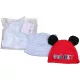 Mickey-kék sapka szett (0-6 hó) baba