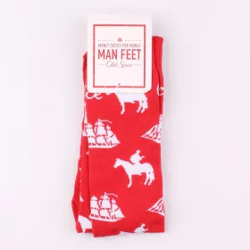 Mintás piros zokni (40-42) férfi