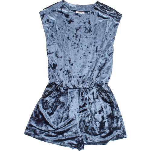 Next Kék bársony playsuit (134) lány