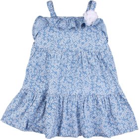 George Virágos kék ruha (104) kislány