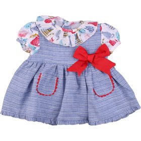 Csíkos kék felső (62) baba