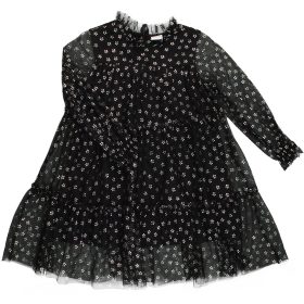 Ezüstvirágos tüllruha (98-104) kislány