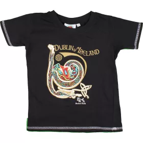 Mintás fekete póló (104) kisfiú