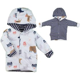 Állatos-csíkos kifordítható kabát (68-74) baba