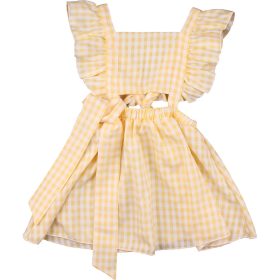 Sárgakockás ruha (86-92) kislány