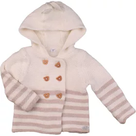 Csíkos bézs kardigán (68) baba