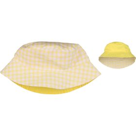 Kockás-sárga kifordítható sapka (1-3 év) uniszex