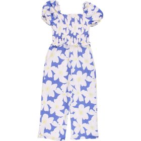 Virágos kék jumpsuit (146) lány