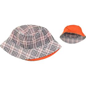 Kockás-narancs kifordítható sapka (3-6 év) kisfiú
