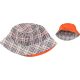 Kockás-narancs kifordítható sapka (3-6 év) kisfiú