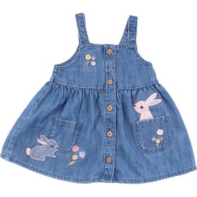 F&F Nyuszis farmerkék ruha (68) baba