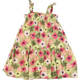 Virágos zöld ruha (98) kislány