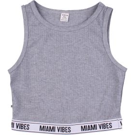 Szürke bordázott felső (146) lány