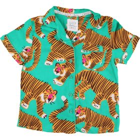 TU Állatos zöld pizsamafelső (122) kislány