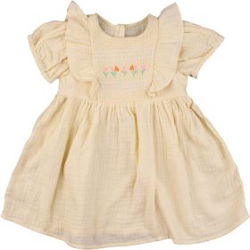 Nutmeg Hímzett sárga ruha (74) baba