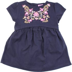 F&F Hímzett kék ruha (74) baba