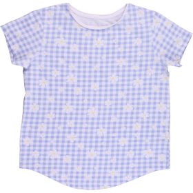 Kockás-virágos felső (128) kislány