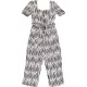 F&F Feketemintás jumpsuit (122) kislány