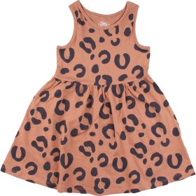 F&F Mintás barna ruha (98) kislány