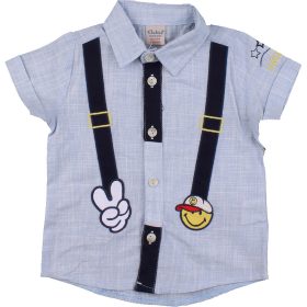 Hímzett kék ing (80) baba