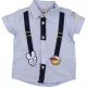 Hímzett kék ing (80) baba