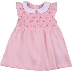 Hímzett rózsaszín ruha (62) baba