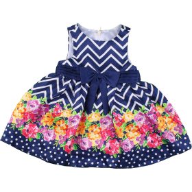 Virágos kék ruha (74) baba