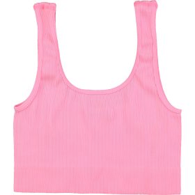 Rózsaszín bordázott top (XS-S)  női