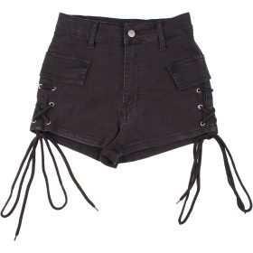 Fekete farmershort (S)  női