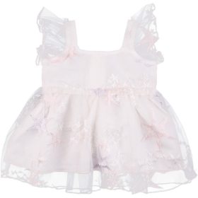 Hímzett törtfehér tüllruha (56) baba