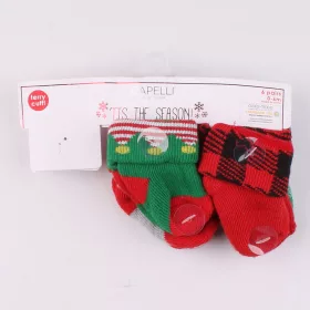 Zöld-piros meleg zokni szett (16-19) baba