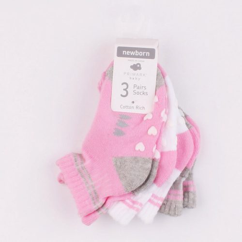 Primark Rózsaszín-szürke zokni szett (13-15) baba