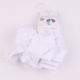Fodros fehér zokni szett (13-15) baba
