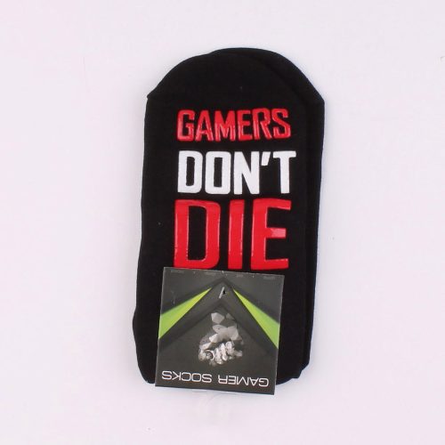 Gamer fekete zokni (35-38) uniszex