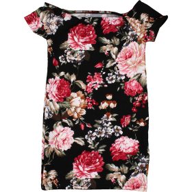 Virágos fekete ruha (98) kislány