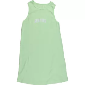 Zöld bordázott ruha (134) lány