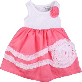 Korall-fehér ruha (80) baba