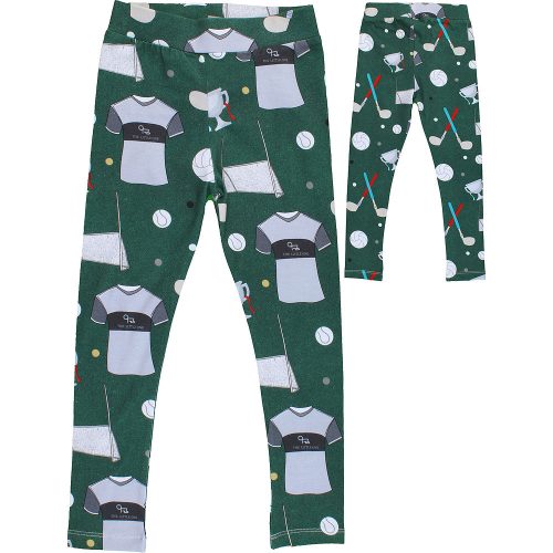 Mintás zöld leggings (116) kislány