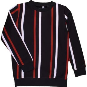 Next Csíkos fekete pulóver (128) kisfiú