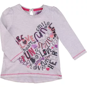 F&F Feliratos szürke felső (74) baba