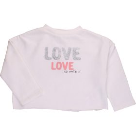 Feliratos fehér pulóver (110) kislány