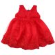 Csipkés piros tüllruha (80) baba