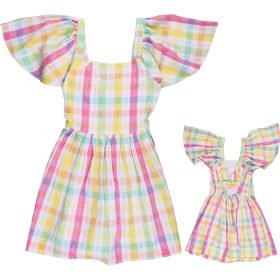 F&F Színeskockás ruha (140) lány