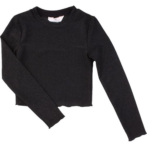 H&M Csillogó fekete felső (134-140) lány