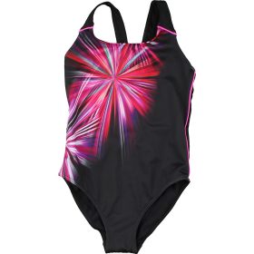 F&F Mintás fekete fürdőruha (110) kislány