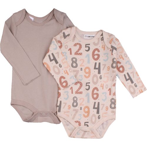 Számos-drapp body szett (62-68) baba