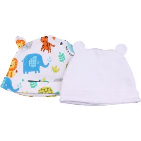Állatos-fehér sapka szett (0-6 hó) baba