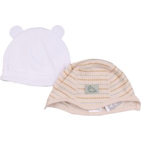 Csíkos-fehér sapka szett (0-6 hó) baba