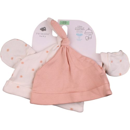 Primark Virágos-barack sapka szett (0-6 hó) baba