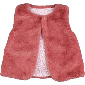 Púderbarna prémes mellény (98) kislány